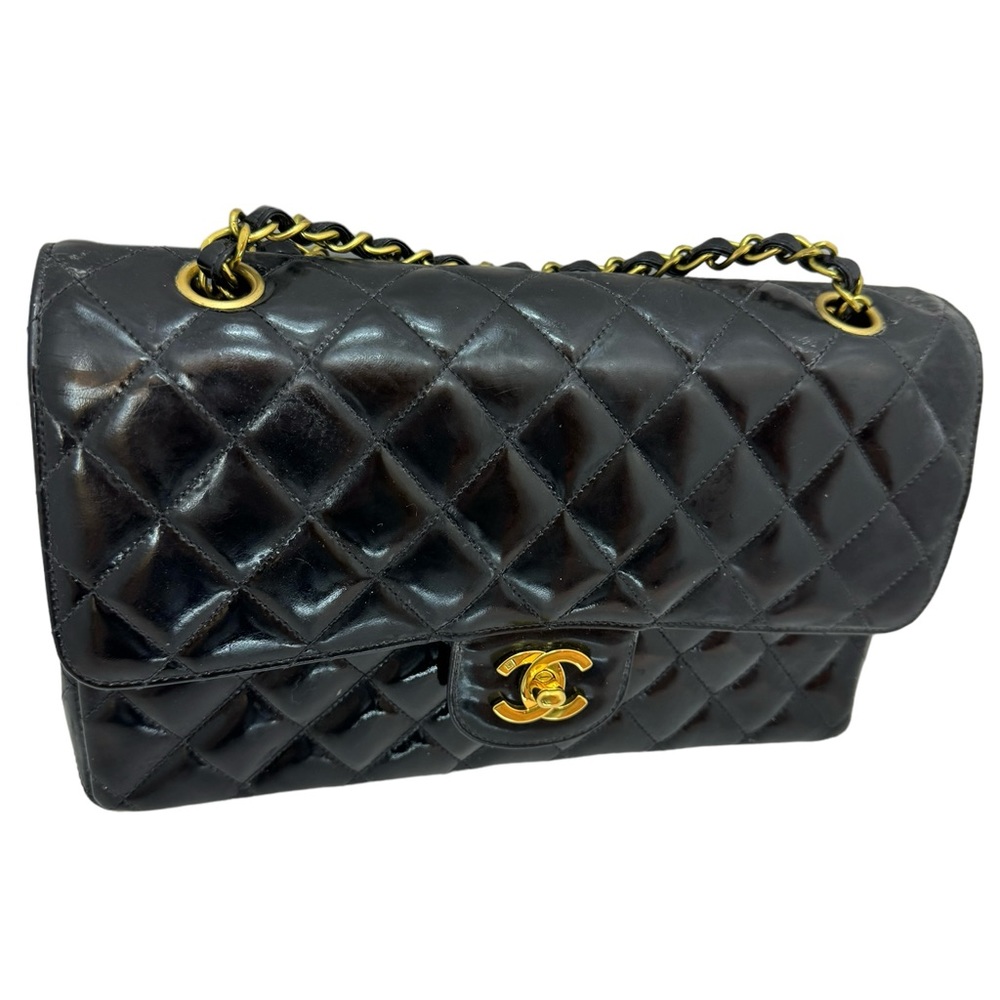 Auth Chanel Vintage Patent Classic Double Flap Bag Fair - Picture 4 of 12